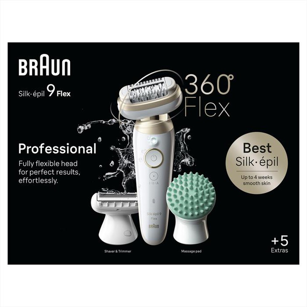 "BRAUN - Epilatore SILK-ÉPIL 9 FLEX 9-071 3D-BIANCO/ORO"