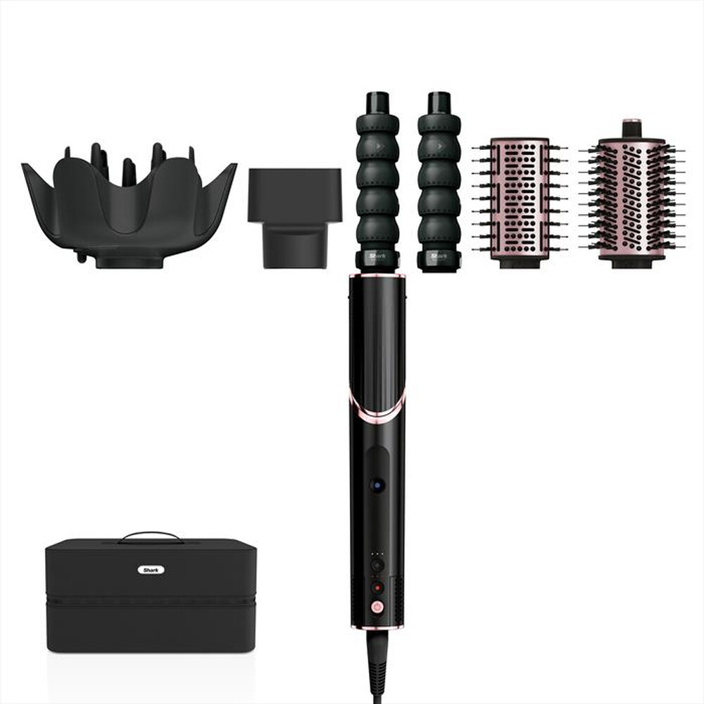 "SHARK - STYLER ASCIUGACAPELLI SHARK FLEXSTYLE COMPLETE SET-Nero e Rosa Gold"