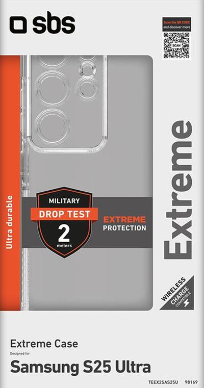 SBS - Cover Extreme TEEX2SAS25U per Samsung S25 Ultra-Trasparente