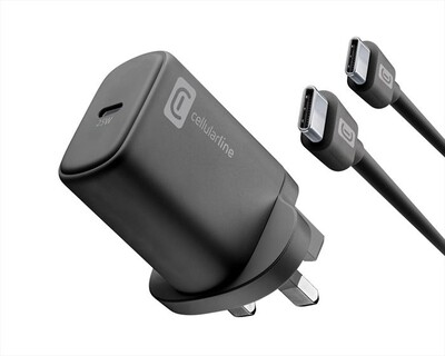 CELLULARLINE - KIT CARICABATTERIE DA RETE PER SAMSUNG 25W UK PLUG-Nero
