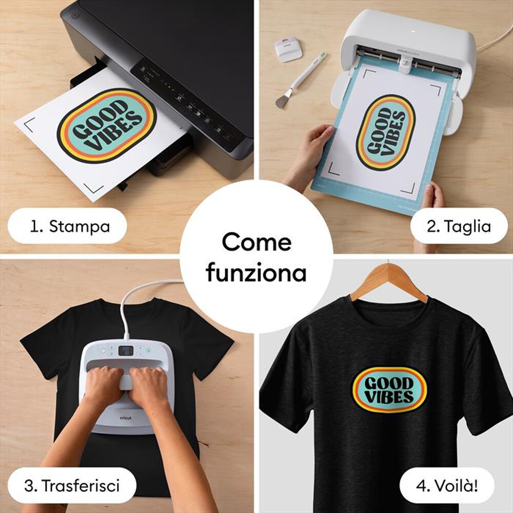 Immagine del prodotto CRICUT - Termoadesivo stampabile per tessuti chiari A4-Bianco