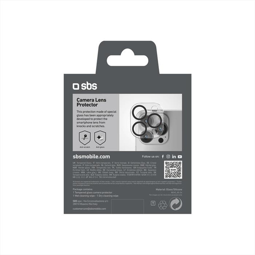 Immagine del prodotto SBS - Camera glass TECAMGLIP16PK iPhone 16 Pro/16 Pro Ma-Trasparente