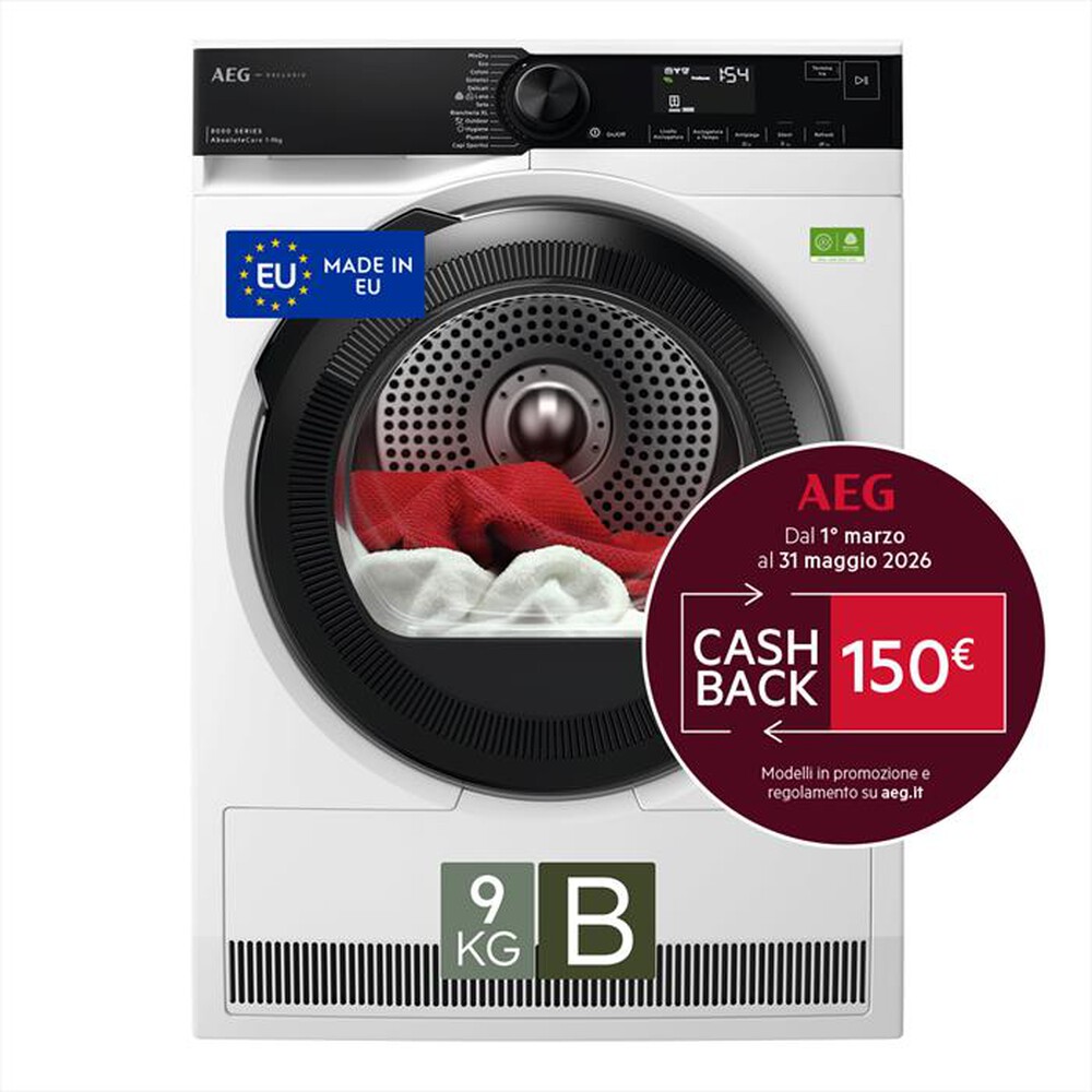 Immagine del prodotto AEG - Asciugatrice XTR8HBGH9B 9 Kg Classe B-Bianco