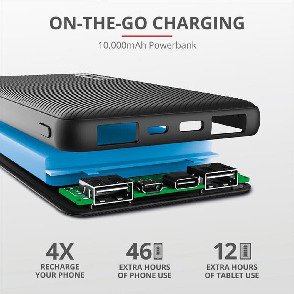 "TRUST - PRIMO POWERBANK 10.000-Black"