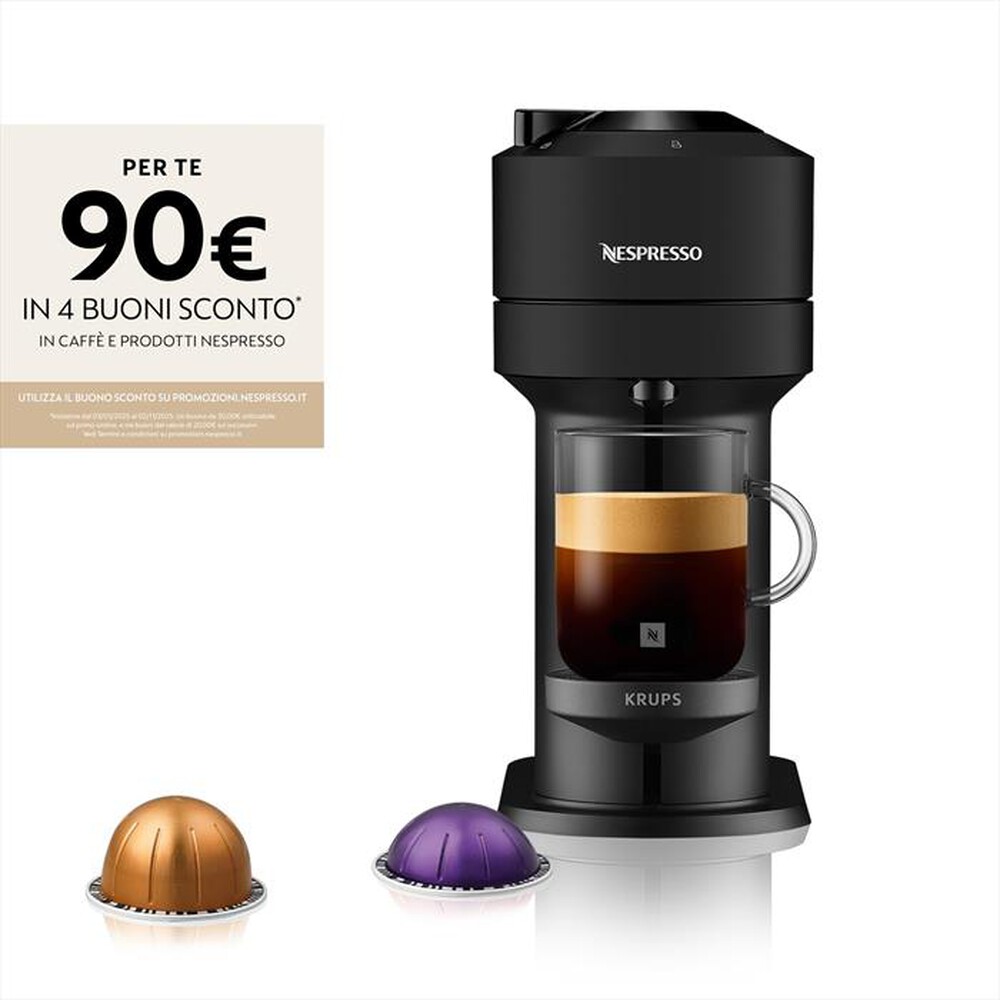 "KRUPS - Macchina da caffè XN910N Vertuo Next Nespresso-Nero opaco"