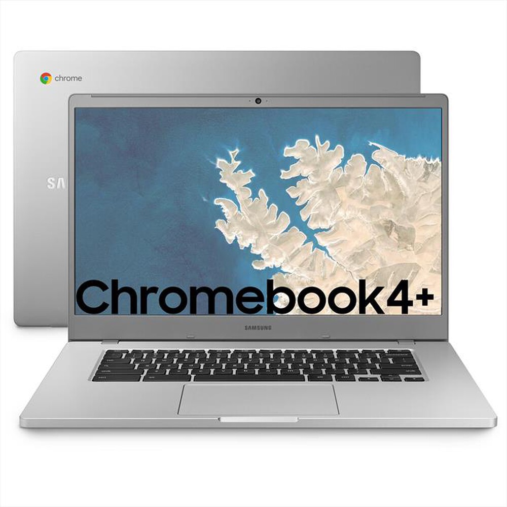 "SAMSUNG - Chromebook 4+ 15.6” - Celeron N4000, HD 64GB-Platinum Titan"