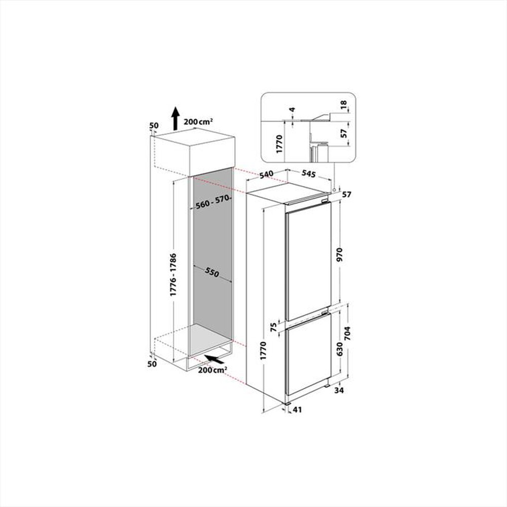 "WHIRLPOOL - Frigorifero combinato TOTAL NO FROST WHC18 T332-Bianco"