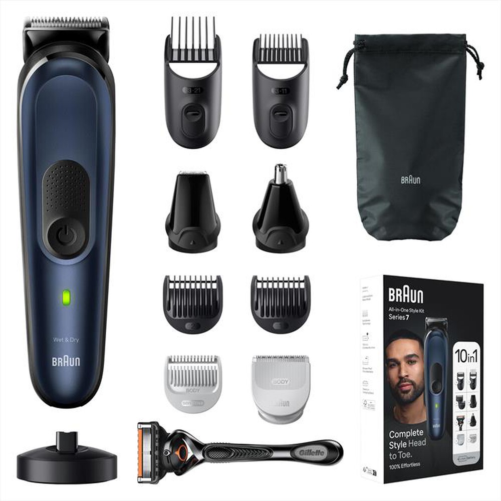 "BRAUN - Regolabarba SERIES 7 MGK7421-Black / Deep Blue"