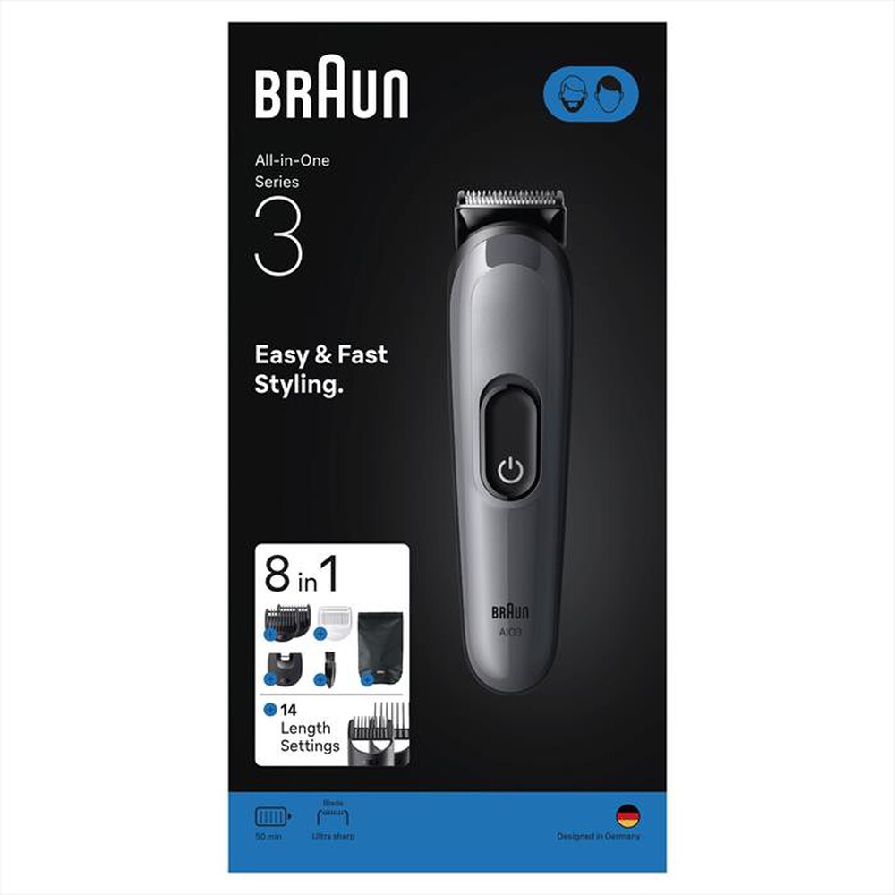 "BRAUN - Rasoio AIO 3540-GRIGIO"