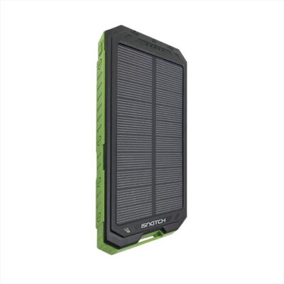 ISNATCH - S10 - POWER BANK A ENERGIA SOLARE 10000MAH-Nero/Verde,  ISNATCH - S10 - POWER BANK A ENERGIA SOLARE 10000MAH-Nero/Verde