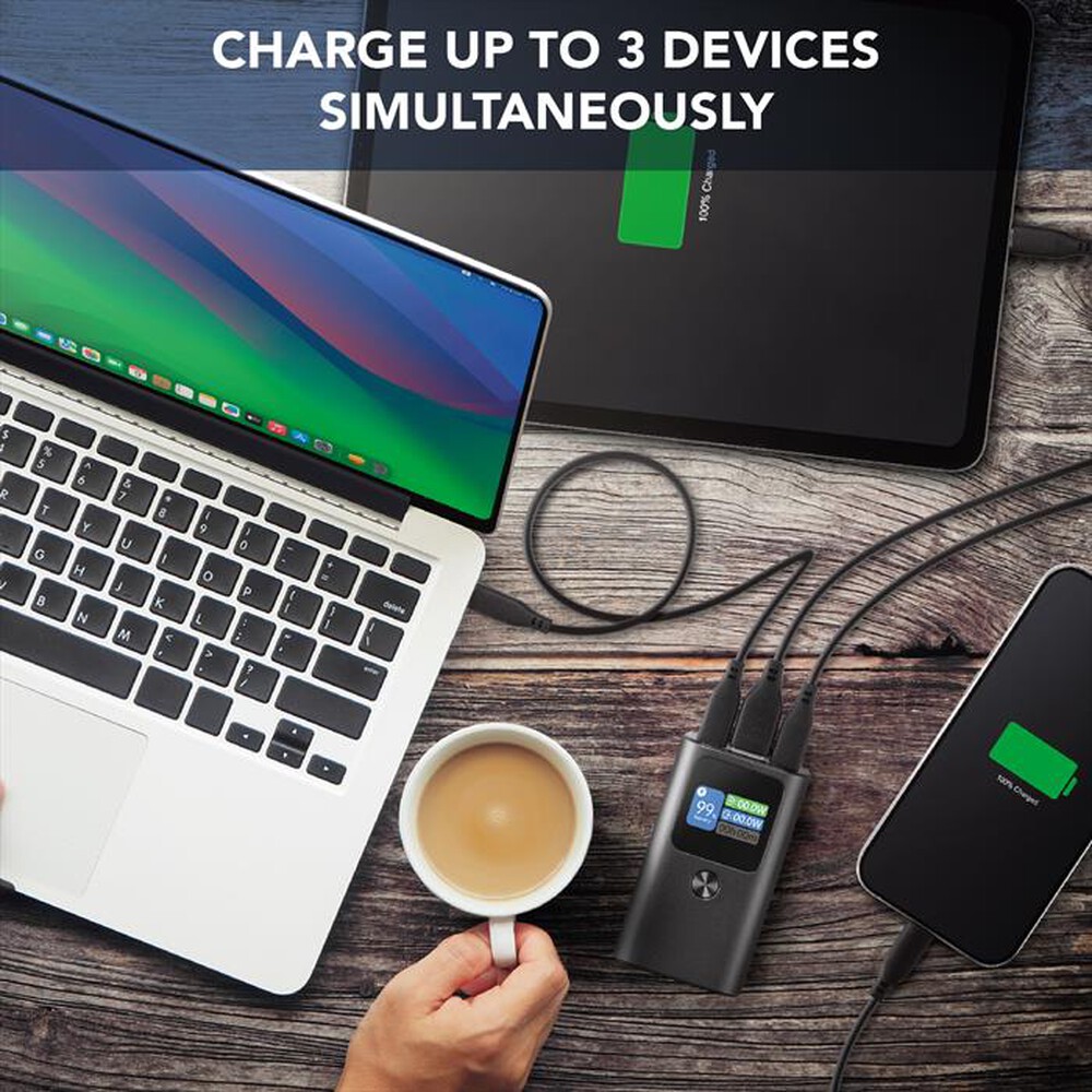 "CELLULARLINE - Power Bank 10000mAh 30W display LCD PBULTRON10000D-Nero"