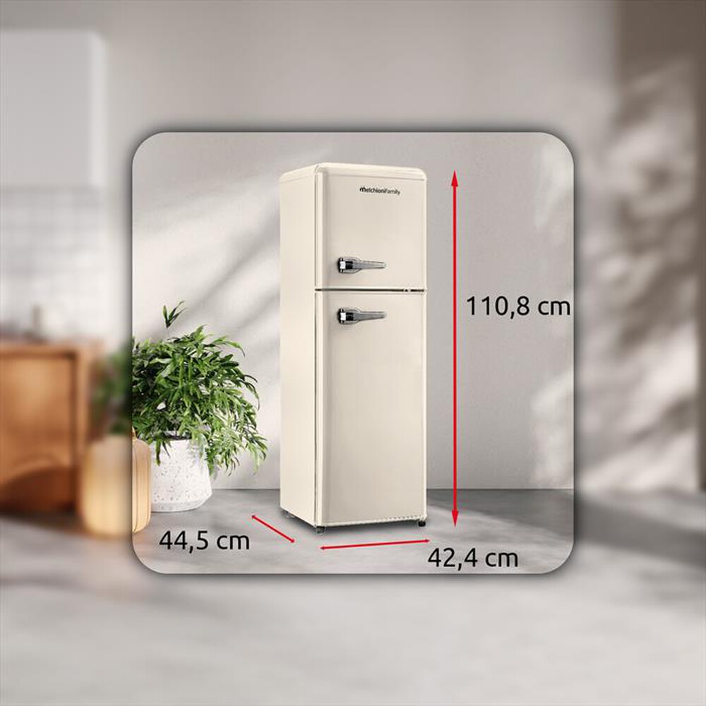 Immagine del prodotto MELCHIONI FAMILY - Frigorifero 2 porte SIBERIA 85 Classe E 85lt-Panna / Metallo