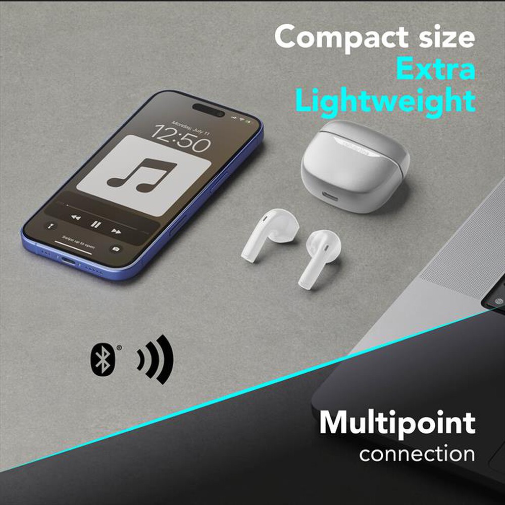 Immagine del prodotto CELLULARLINE - Auricolare bluetooth BTCOREPROTWSW-Bianco