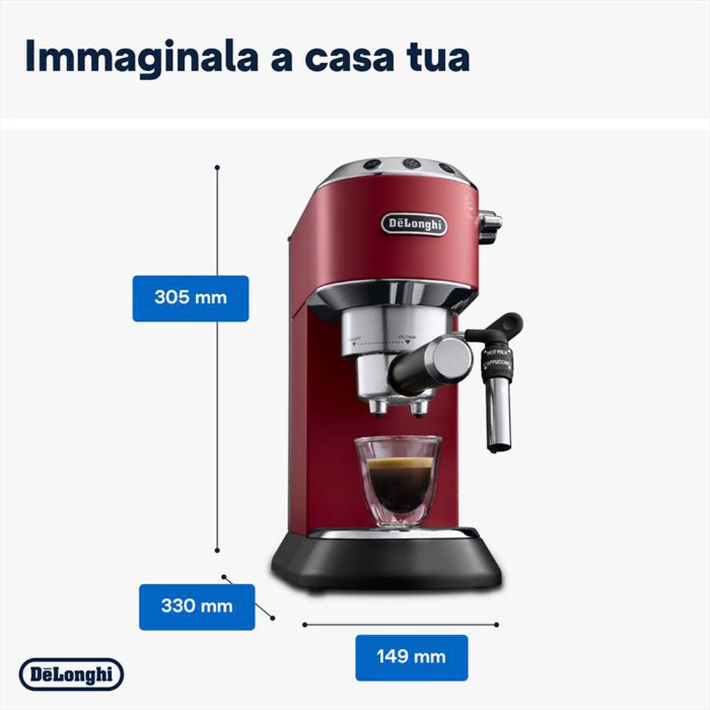 "DE LONGHI - DEDICA EC685.R MACCHINA DA CAFFÈ MANUALE-Rosso"