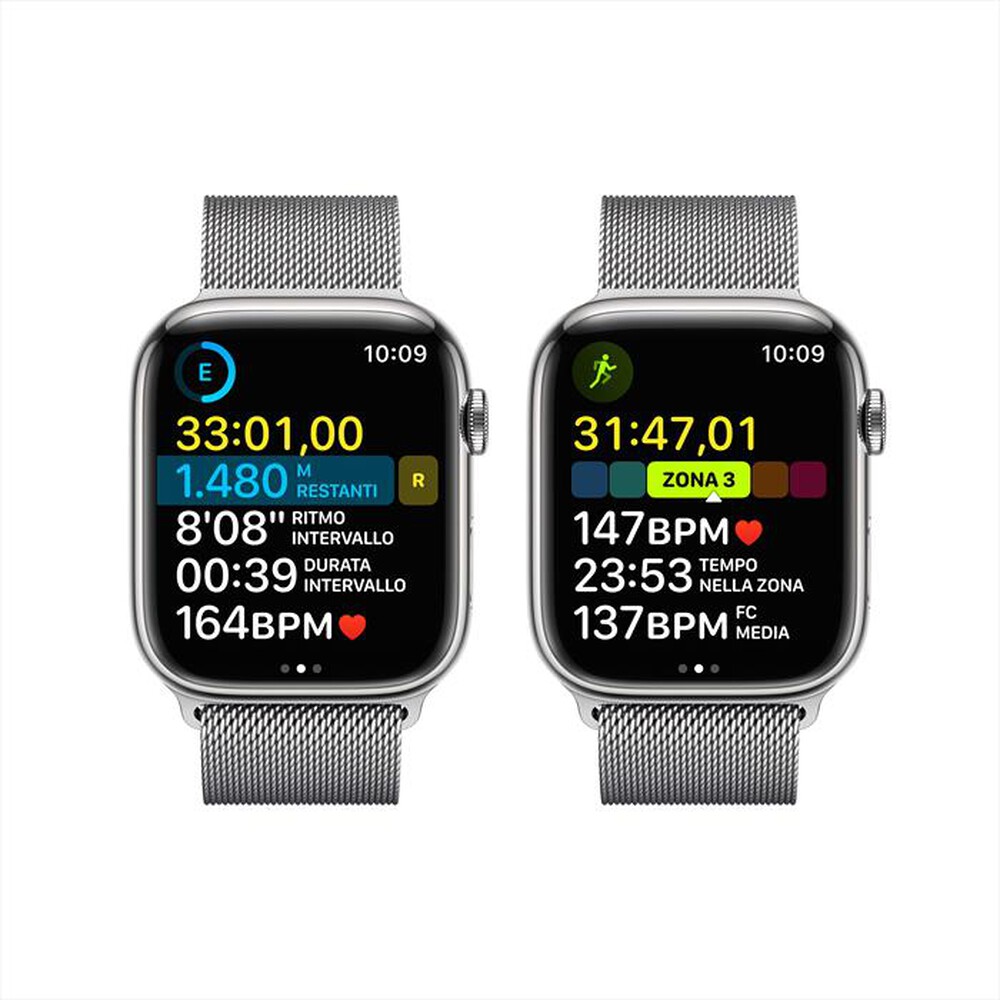 "APPLE - Watch Series 8 GPS + Cellular 45mm Acciaio-Argento Milanese"