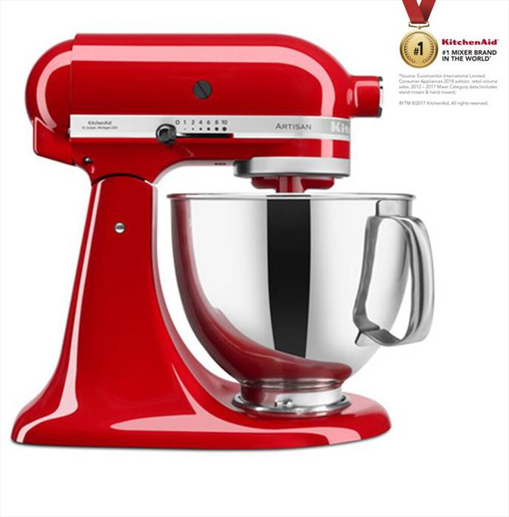 "KITCHENAID - 5KSM125EER Artisan-Rosso Imper./Zinco Pressofuso"