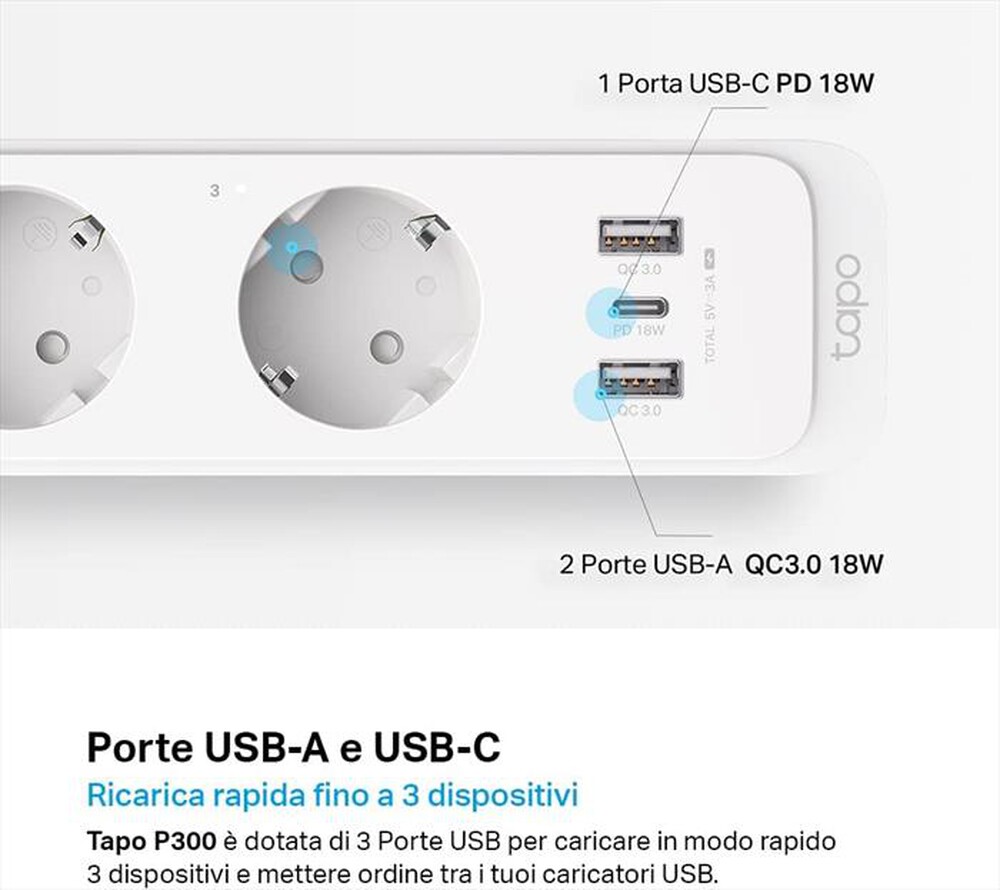 Immagine del prodotto TP-LINK - TAPO P300 SMART WI-FI POWER STRIP