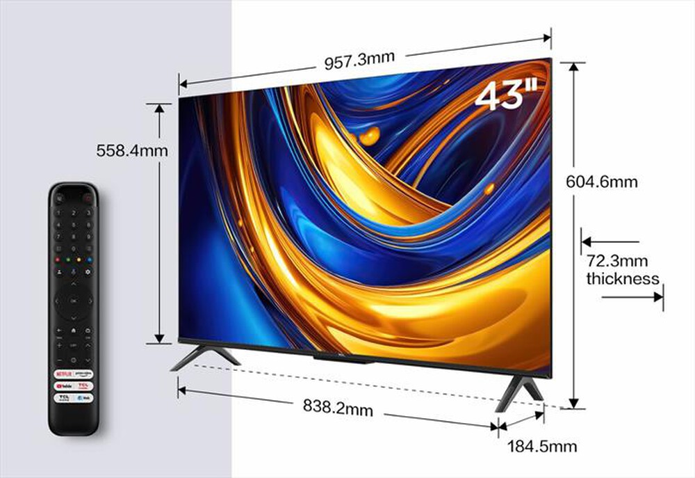 Immagine del prodotto TCL - Smart TV LED UHD 4K 43" 43P655-Black