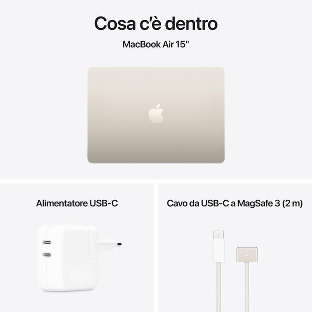 Immagine del prodotto APPLE - MacBook Air 15'' M4 10 CPU 10 GPU 24GB 512GB SSD-Galassia