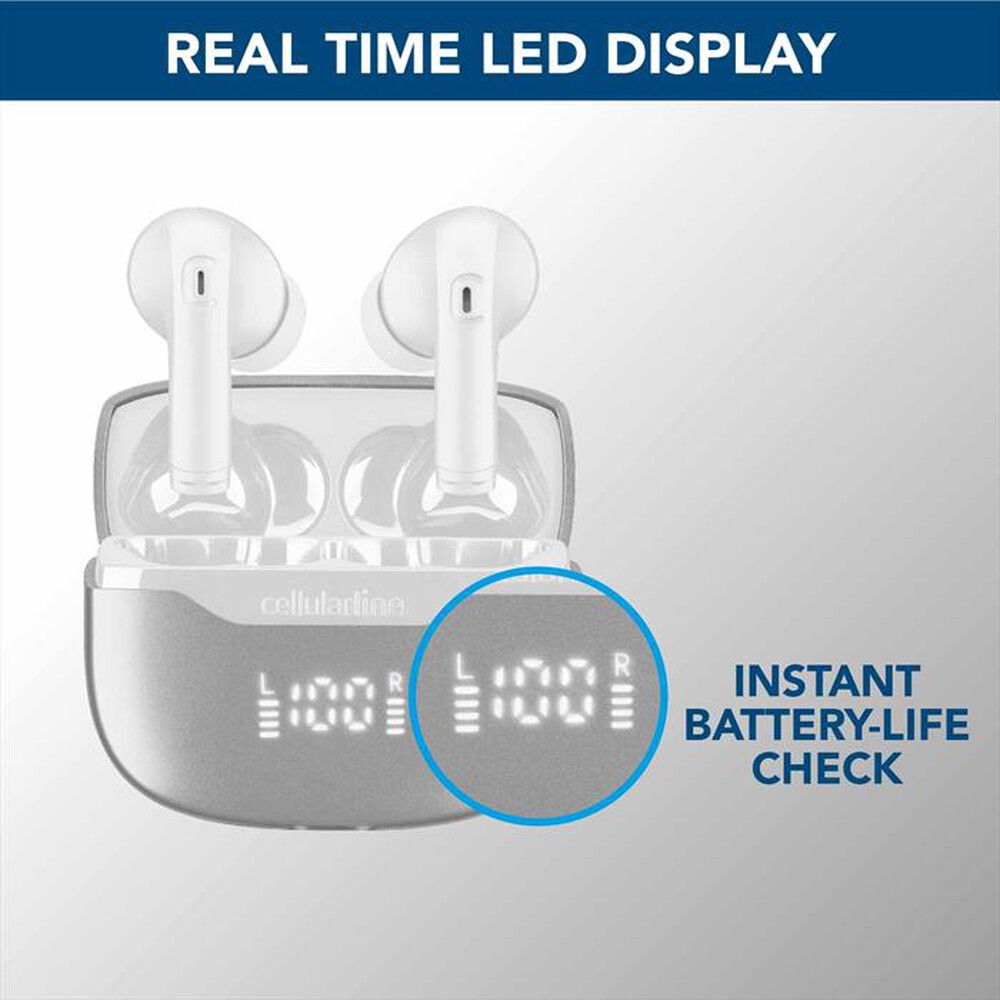 Immagine del prodotto CELLULARLINE - Auricolare bluetooth BTKEYPROTWSW-Bianco