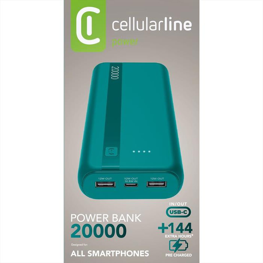Immagine del prodotto CELLULARLINE - POWER BANK ESSENTIAL 20000-Blu