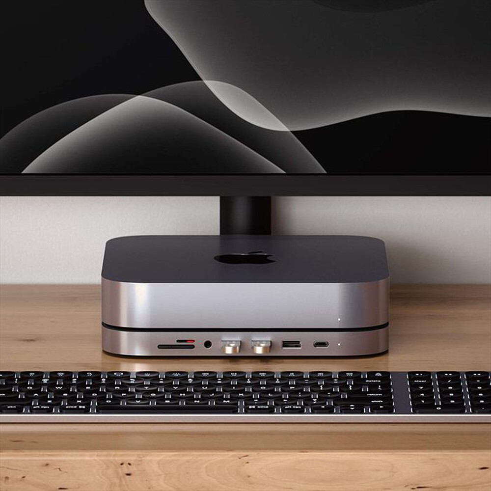 "SATECHI - SUPPORTO CON HUB IN ALLUMINIO PER MAC MINI-nero"