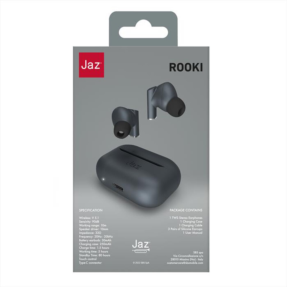 "JAZ - Auricolare bluetooth TEJZEARROOKITWSBTK-Nero"