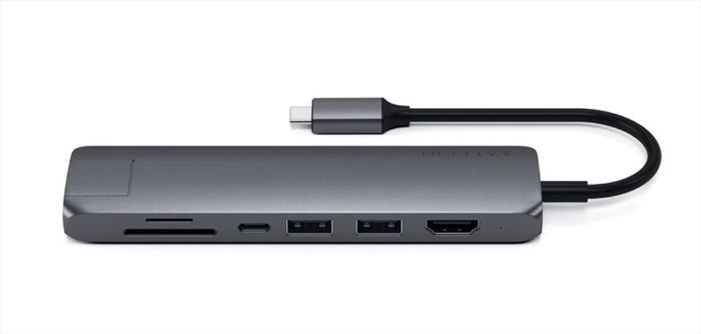 "SATECHI - HUB SLIM USB-C MULTIPORTA CON ADATTATORE ETHERNET-grigio"