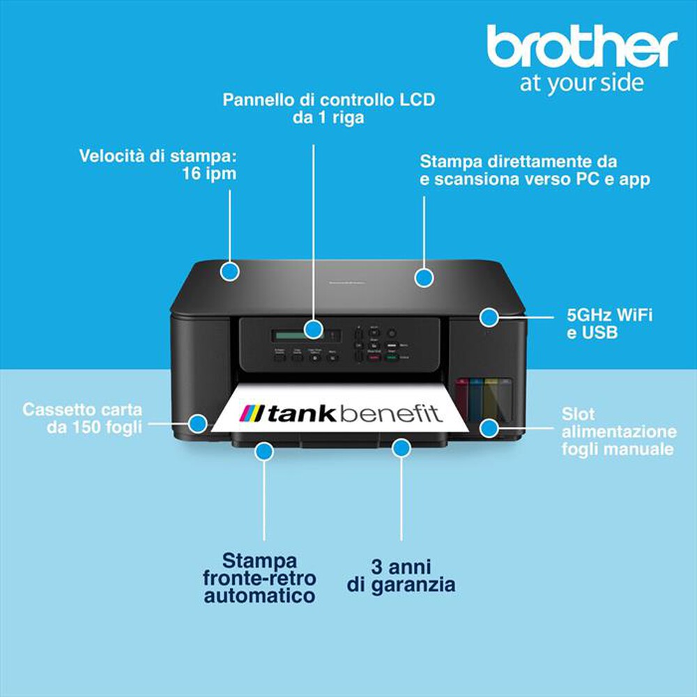 Immagine del prodotto BROTHER - Multifunzione DCPT580DW-Nero