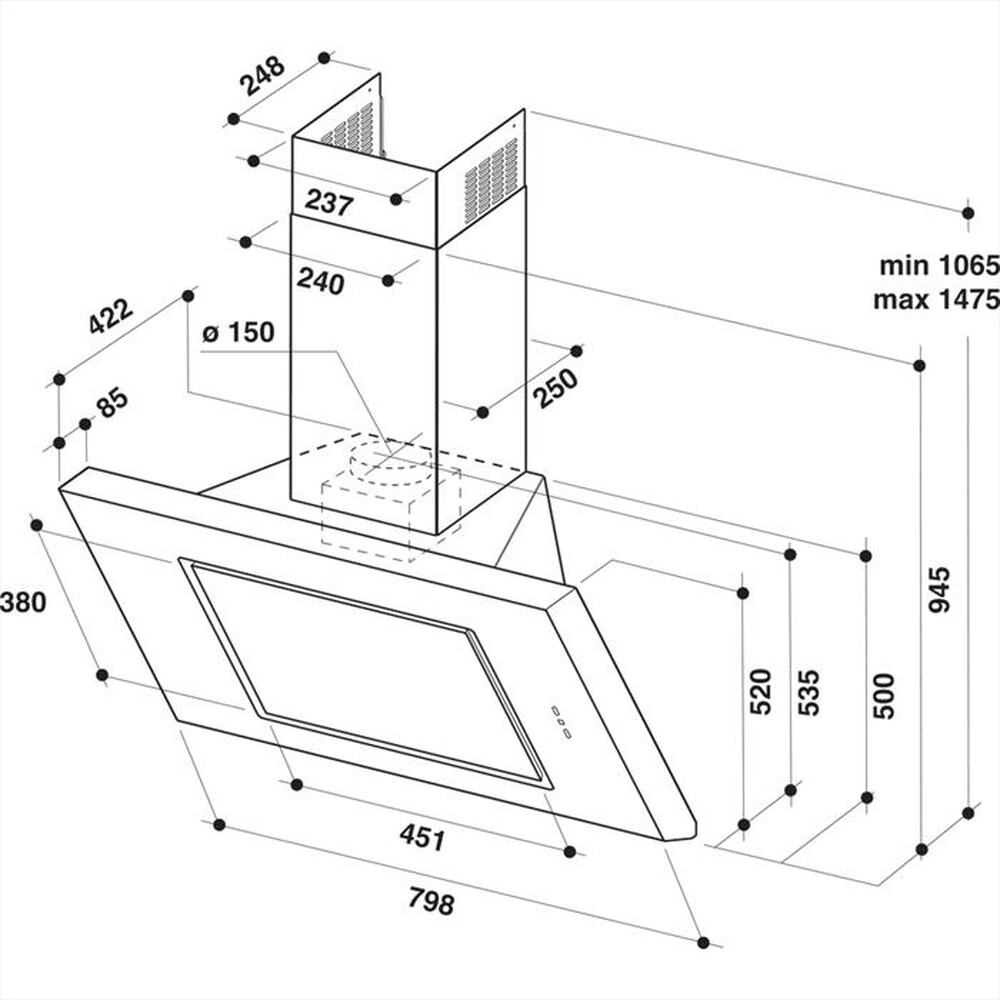 Immagine del prodotto WHIRLPOOL - AKR 808/1 IX HOOD WP