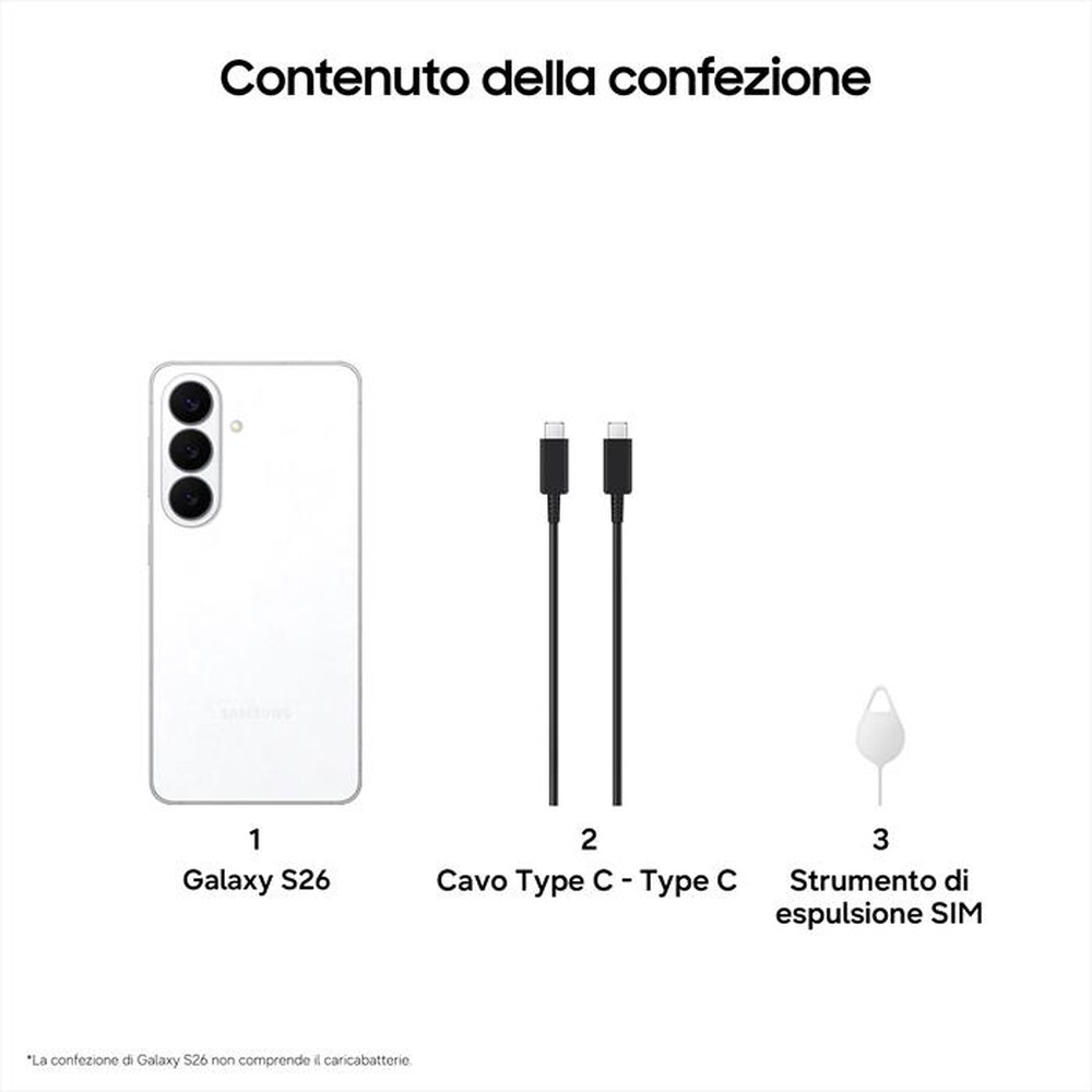 Immagine del prodotto SAMSUNG - Smartphone Galaxy S26 512GB/12GB-White