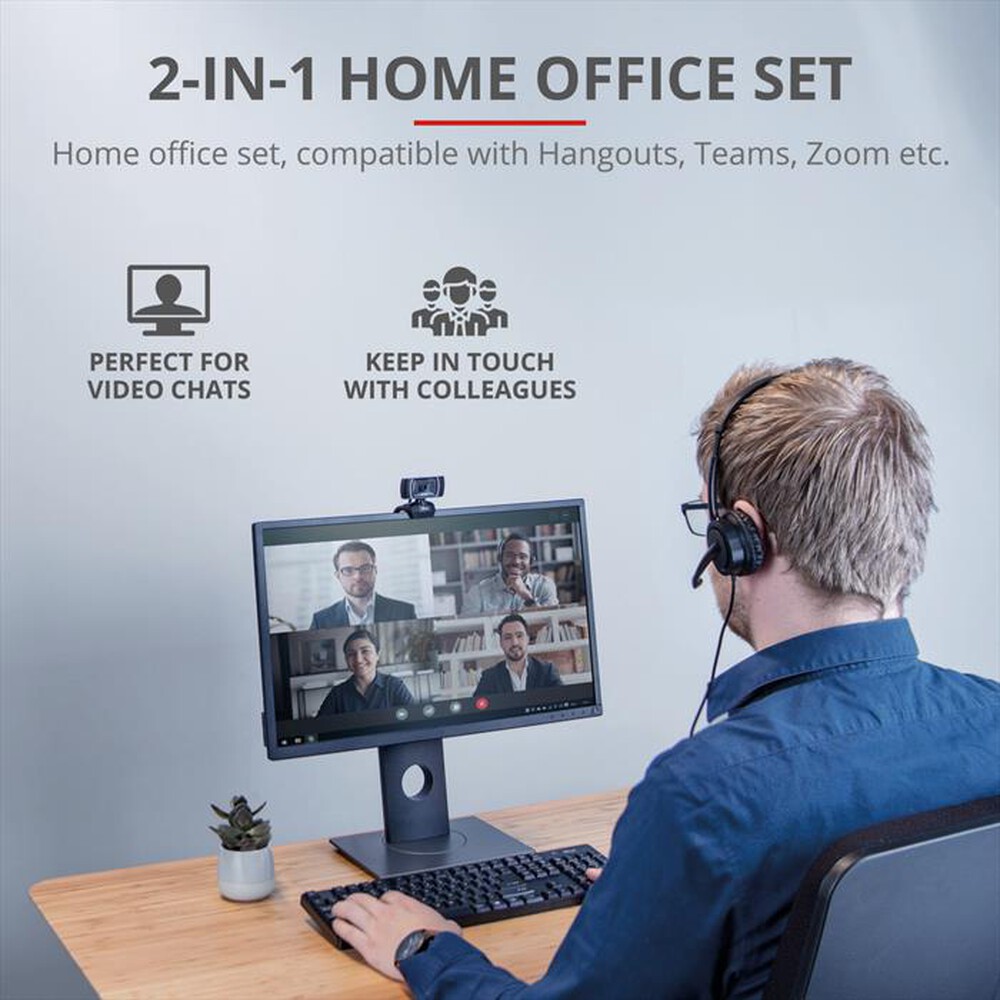 "TRUST - DOBA 2 IN 1 HOME OFFICE SET-Black"