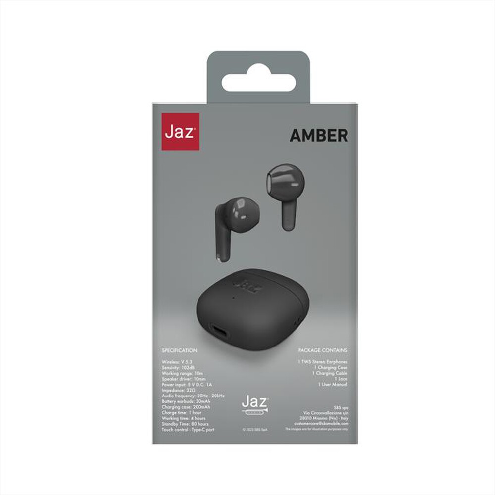 Immagine del prodotto JAZ - Auricolare bluetooth TEJZEARTWSAMBEBTK-Nero