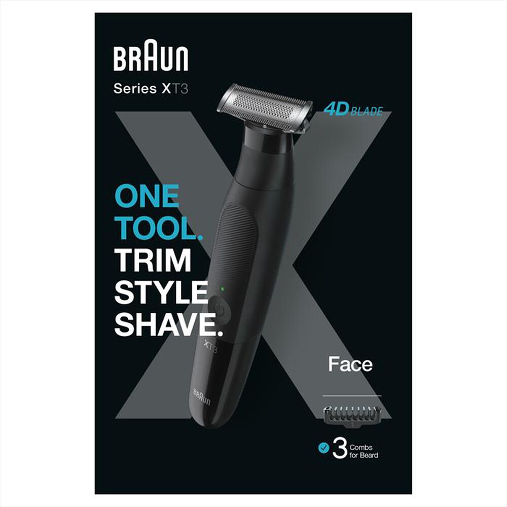 "BRAUN - Regolabarba SERIES X XT3100 FACE-NERO"