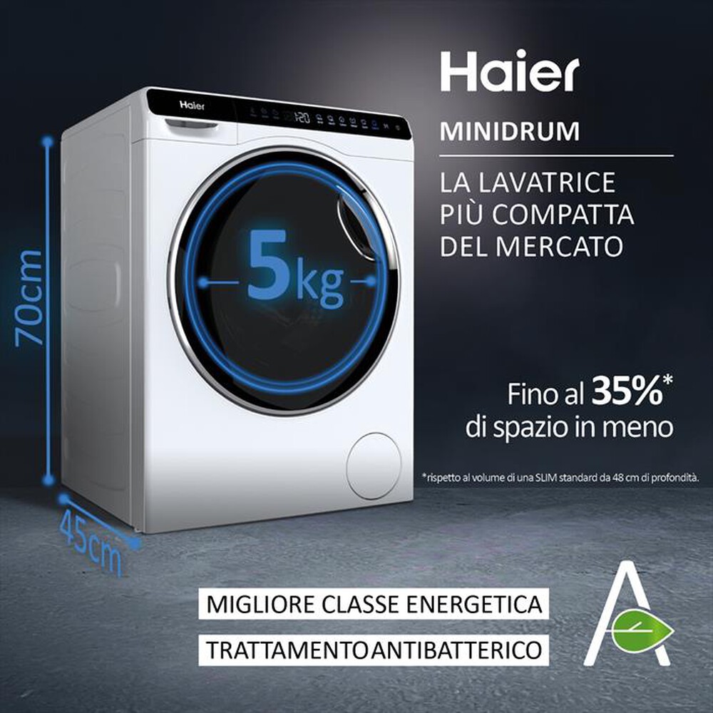 "HAIER - Lavatrice HW50-BP12307-S 5 Kg Classe A-Bianco"