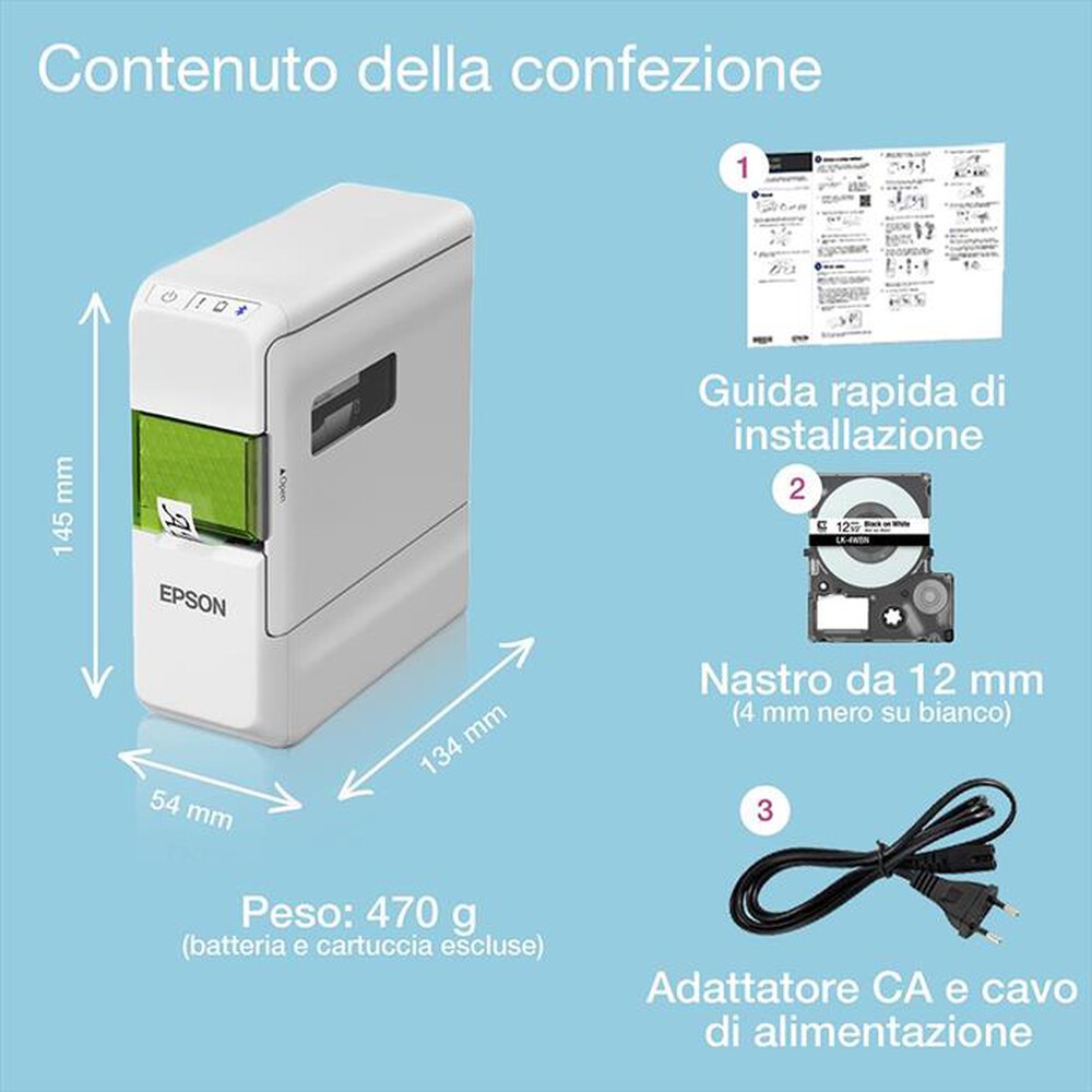 Immagine del prodotto EPSON - Etichettatrice LABELWORKS LW-C410-Bianco