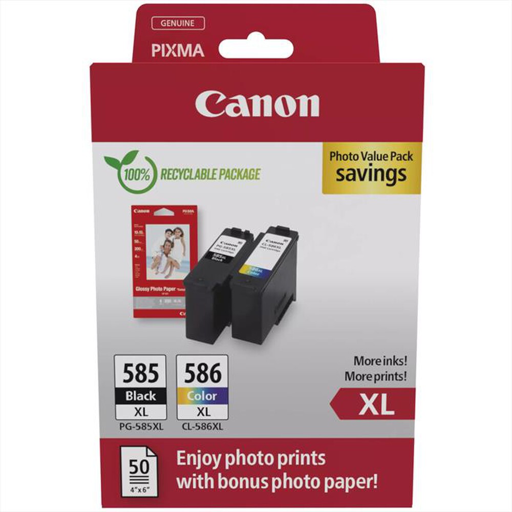 Immagine del prodotto CANON - PG-585XL/CL-586XL + CARTA FOTOGRAFICA GP-501-Black + Color