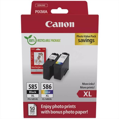 CANON - PG-585XL/CL-586XL + CARTA FOTOGRAFICA GP-501-Black + Color