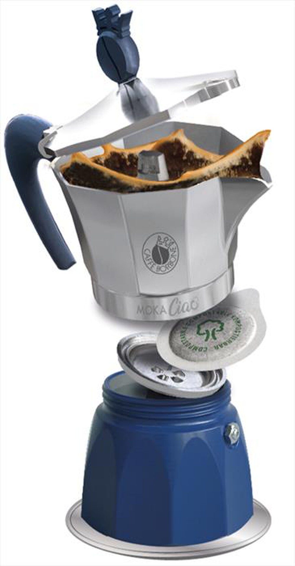 Immagine del prodotto CAFFE BORBONE - MOKACIAO-Acciaio/blu