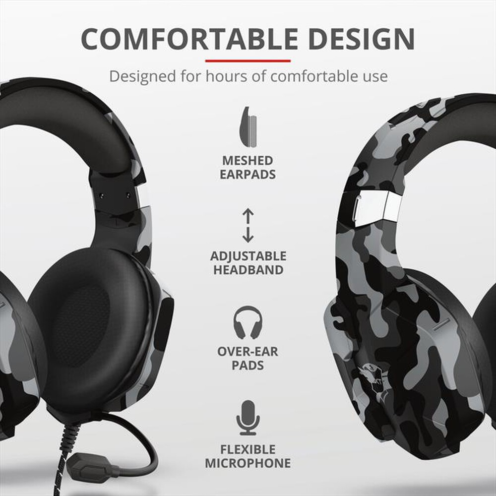 "TRUST - GXT323K CARUS HEADSET-Black Camouflage"