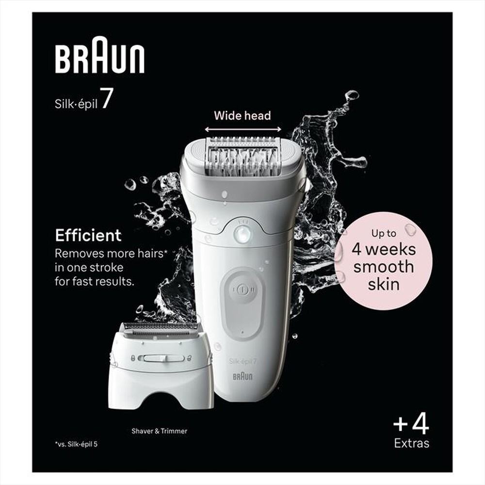 "BRAUN - Epilatore SILK-ÉPIL 7 7-041-BIANCO/ARGENTO"