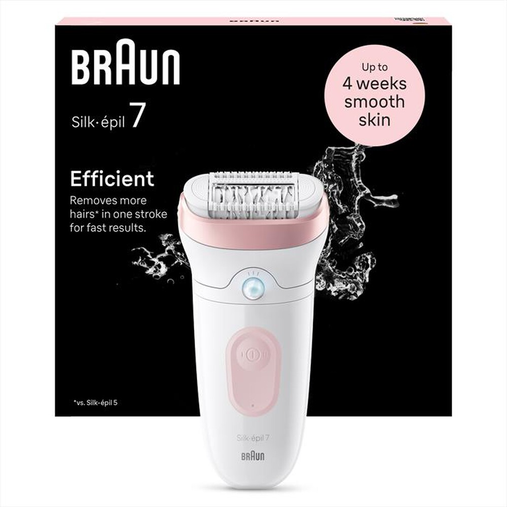 "BRAUN - Epilatore Elettrico SILK-ÉPIL 7 7-000-BIANCO/ROSA"