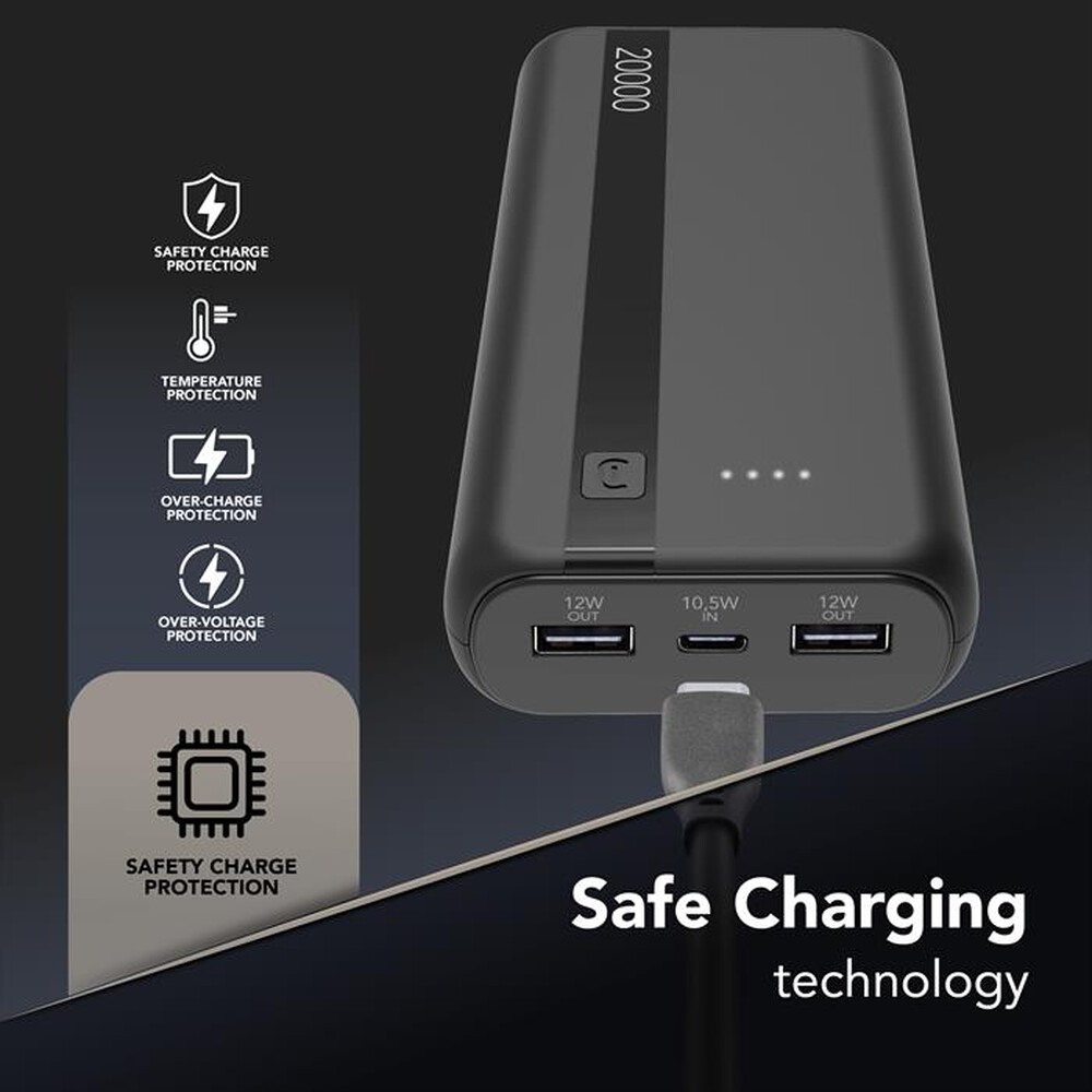 Immagine del prodotto CELLULARLINE - Caricabatterie Portatile PBENTRY20000K-Nero