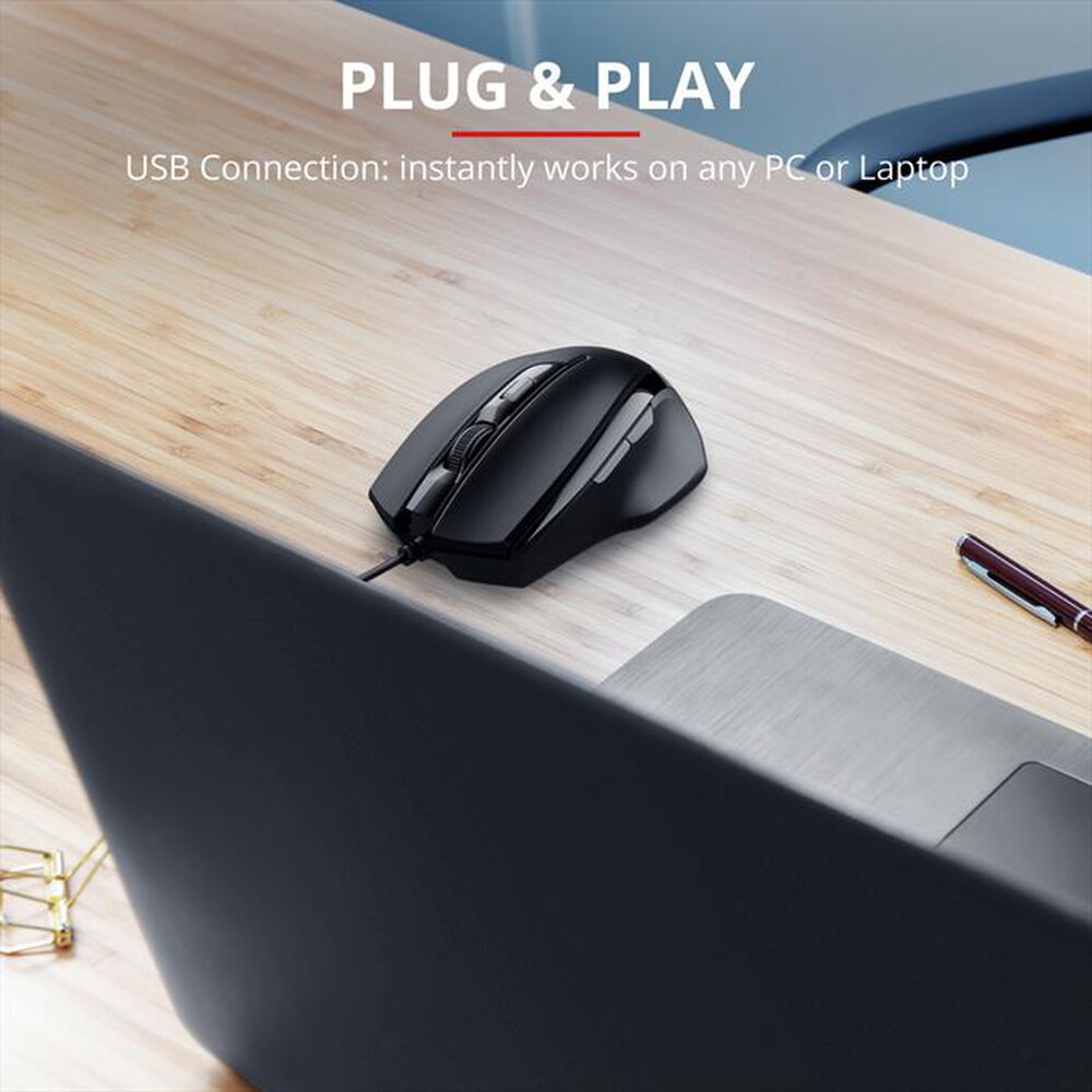 "TRUST - VOCA COMFORTABLE MOUSE-Black"