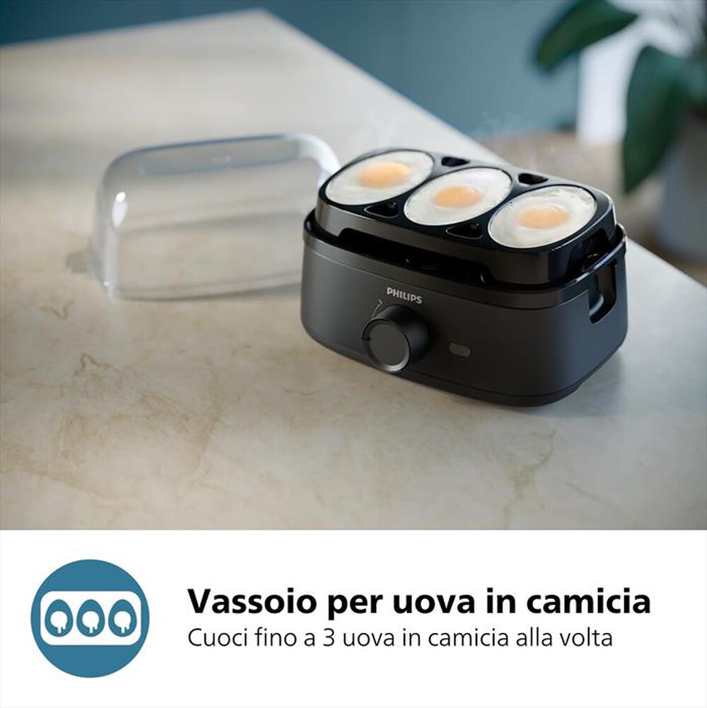 "PHILIPS - CUOCIUOVA SERIE 3000 HD9137/90-Nero"