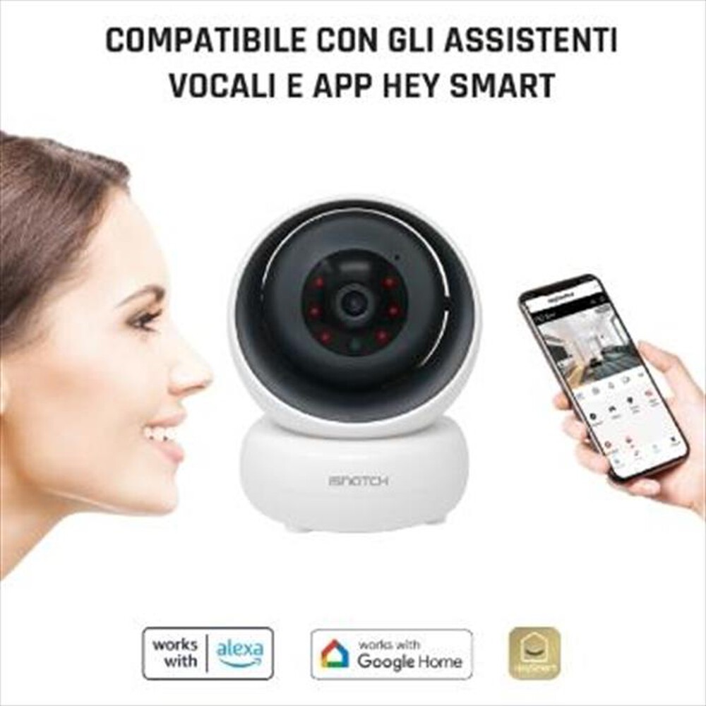 "ISNATCH - HEYCAMPLUS - TELECAMERA IP MOTORIZZATA WI-FI DA IN-Bianco"