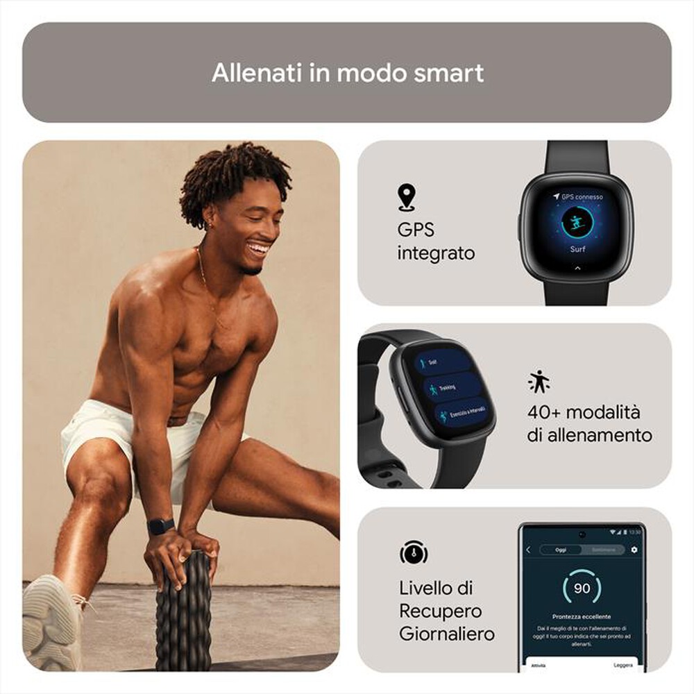 "FITBIT - VERSA 4 - FB523BKBK-NERO/ALL GRIGIO GRAFIT"