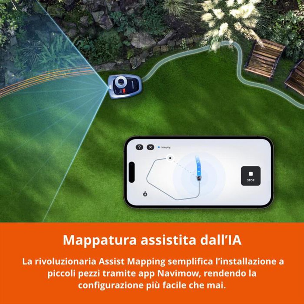 "NAVIMOW by SEGWAY - I105E + MODULO 4G-Grigio / arancione"