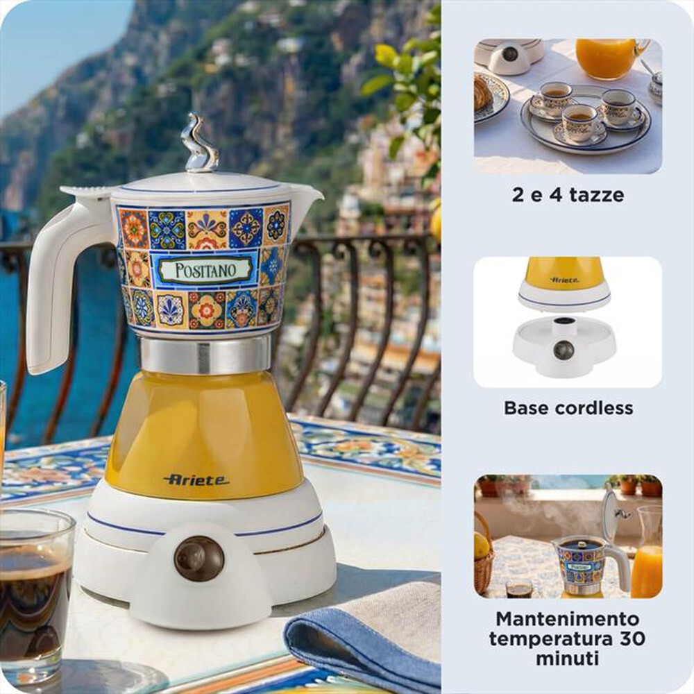 Immagine del prodotto ARIETE - Moka elettrica 1358A CAF ARIETE "POSITANO" INT-Bianco, Giallo