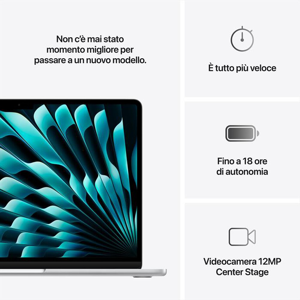 "APPLE - MacBook Air 13'' M4 10 CPU 8 GPU 16GB 256GB SSD-Argento"